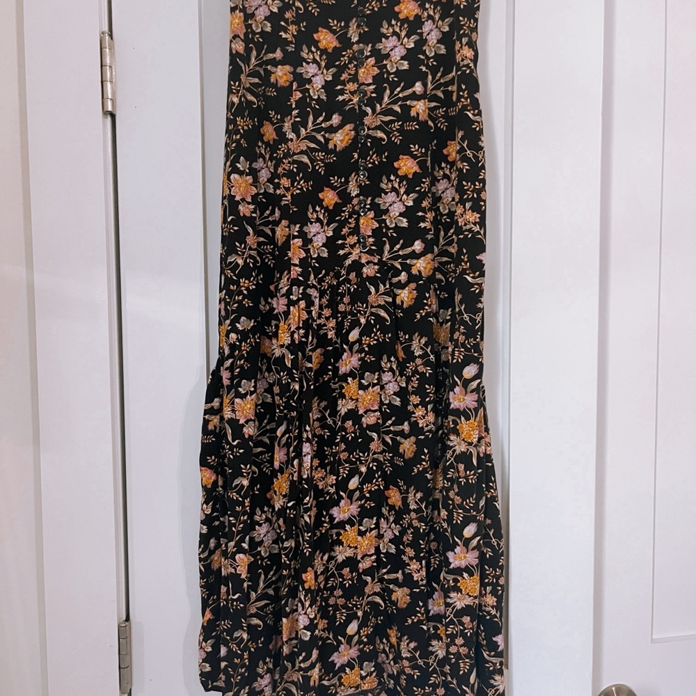 American Eagle Outfitters Black Floral Maxi Skirt